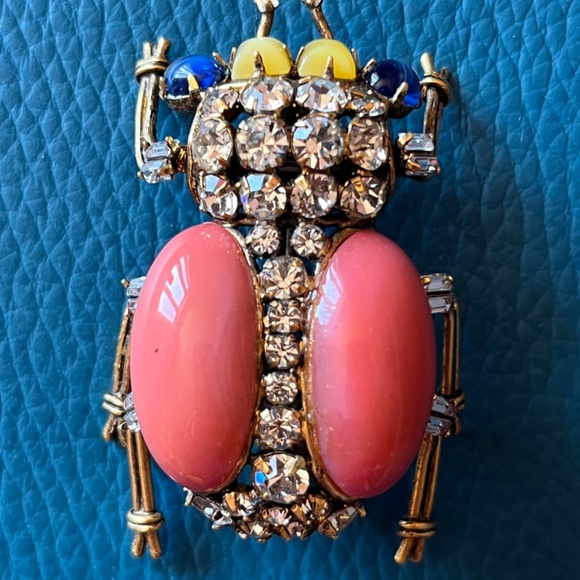 Vintage IRADJ MOINI Large Beetle Insect Bug Brooch Pin Costume Jewelry - Picture 7 of 11